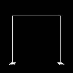Каркас для фотозоны Квадрат открытый 2,5х2,5м, белый 