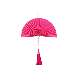 Веер-гармошка с кисточкой 30 см, малиновый