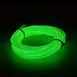 Шнур неоновый светящийся 5 м, зеленый