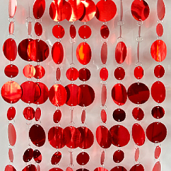 Гирлянды металлик круги на кольцах 3+5см, 1 м х 10 шт, красный