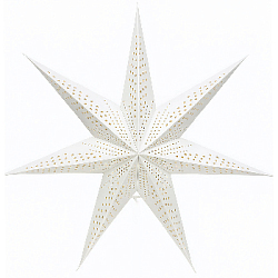Звезда семиконечная бумажная 60 см кружочки, белый