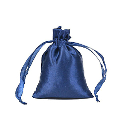 Мешочек атласный 19х29 см, темно синий
